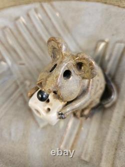 Steve Vasiliou Studio Pottery Handmade Vintage Cheese Tray 3D Mouse Rare