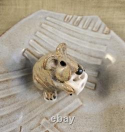 Steve Vasiliou Studio Pottery Handmade Vintage Cheese Tray 3D Mouse Rare