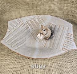 Steve Vasiliou Studio Pottery Handmade Vintage Cheese Tray 3D Mouse Rare