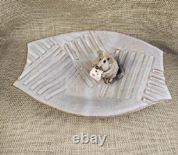 Steve Vasiliou Studio Pottery Handmade Vintage Cheese Tray 3D Mouse Rare