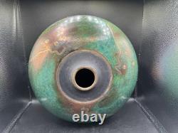 Steven Forbes-deSoule Raku Art Pottery Vase Vessel Multicolor Signed 13 NC Vtg