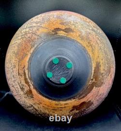 Steven Forbes-deSoule Raku Art Pottery Vase Vessel Multicolor Signed 13 NC Vtg