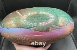 Steven Forbes-deSoule Raku Art Pottery Vase Vessel Multicolor Signed 13 NC Vtg