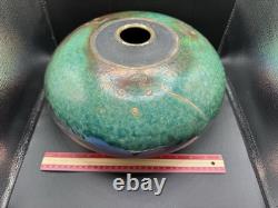 Steven Forbes-deSoule Raku Art Pottery Vase Vessel Multicolor Signed 13 NC Vtg