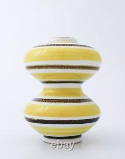 Stig Lindberg Pottery Yellow Vase Faience Gustavsberg Studio Mid 20th Century