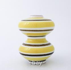 Stig Lindberg Pottery Yellow Vase Faience Gustavsberg Studio Mid 20th Century