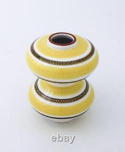 Stig Lindberg Pottery Yellow Vase Faience Gustavsberg Studio Mid 20th Century