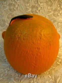 Studio Art Piece Vintage Mexico Pottery Anthropomorphic Large Orange