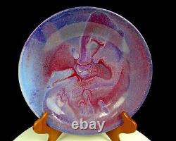 Studio Art Pottery Artist Signed Flambe Glaze Vintage 11 3/8 Wall Hanging Bowl