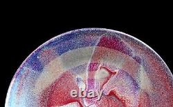 Studio Art Pottery Artist Signed Flambe Glaze Vintage 11 3/8 Wall Hanging Bowl