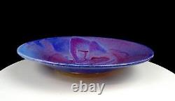 Studio Art Pottery Artist Signed Flambe Glaze Vintage 11 3/8 Wall Hanging Bowl