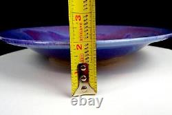 Studio Art Pottery Artist Signed Flambe Glaze Vintage 11 3/8 Wall Hanging Bowl