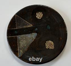 Studio Art Pottery Charger MCM Abstract Geometric Plate By Ham 1957 Vintage 9