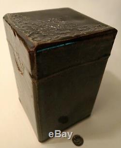 Studio Art Pottery Square Slab Tea Caddy Vtg Lidded Stoneware Box Artist Signed