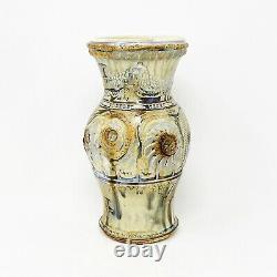 Studio Art Pottery Vase Signed Larry Clegg Textured Sea Life Design Vintage USA