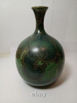 Studio Art Pottery Vase Signed Meek Crystalline Glaze Hawaii Rare