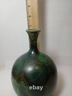 Studio Art Pottery Vase Signed Meek Crystalline Glaze Hawaii Rare