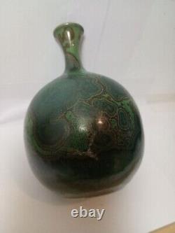 Studio Art Pottery Vase Signed Meek Crystalline Glaze Hawaii Rare