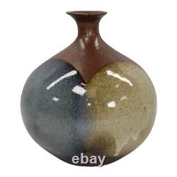 Studio Art Pottery Vintage Mid Century Modern Geometric Circles Ceramic Vase