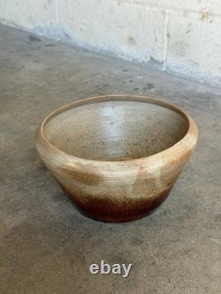 Studio Ceramic Light Brown Gradient Bowl 1960s Mid-Century Modern