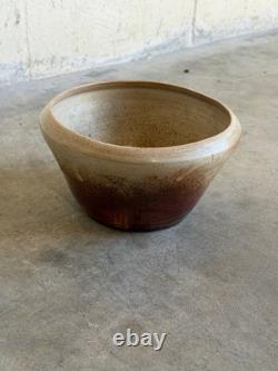 Studio Ceramic Light Brown Gradient Bowl 1960s Mid-Century Modern