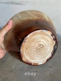 Studio Ceramic Light Brown Gradient Bowl 1960s Mid-Century Modern