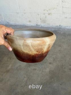 Studio Ceramic Light Brown Gradient Bowl 1960s Mid-Century Modern