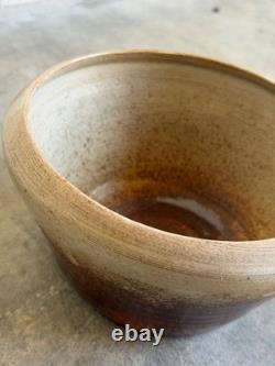 Studio Ceramic Light Brown Gradient Bowl 1960s Mid-Century Modern