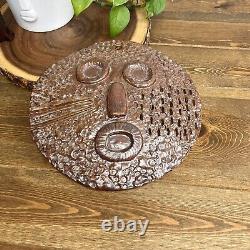 Studio Pottery Clay Face Mask Wall Art Handmade Vintage 1997 Signed Hampton 10