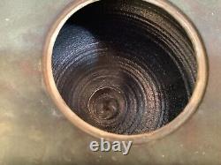 Studio Pottery Iridescent Raku LARGE Pot Witch's Cauldron Matte Finish Signed