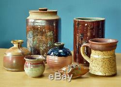 Studio Pottery Lot Vintage Mid Century Modern MCM Pillow Vase Mug Canister