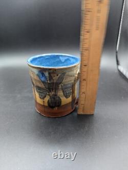 Studio Pottery Mug William Bill Creitz Iris VTG MCM Portland Oregon