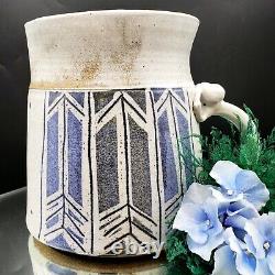 Studio Pottery Pitcher 1977 Signed Sakoda Stoneware Earthenware Arrow Design