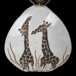 Studio Pottery Table Lamp Giraffe Vintage Ray Tami Bier Charleviox MI Nusery