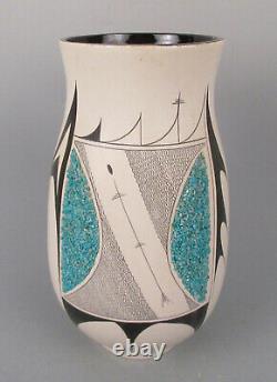 Studio Pottery Vase Iowa Elaine Knutsen American Handmade Wheel Thrown Native #3