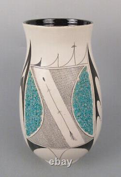 Studio Pottery Vase Iowa Elaine Knutsen American Handmade Wheel Thrown Native #3