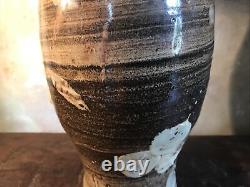 Studio Pottery Vase Large Signed Vintage Floral Crock Textured Mid Century Pot