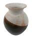 Studio Pottery Vase Nancy Valk Round Brown Vintage Signed Glazed Stoneware