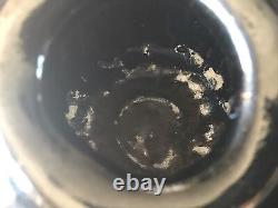 Studio Pottery Vase Signed Brown Textured Abstract Vintage Art Rare Ceramic Pot