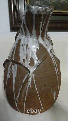 Studio pottery brutalist vase signed J. WILLIAMS mid century rare heavy hand made