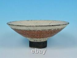 Stunning Robin Welch Vintage Studio Pottery Raku Style Footed Flared Bowl Look