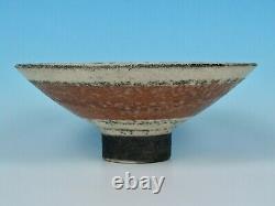 Stunning Robin Welch Vintage Studio Pottery Raku Style Footed Flared Bowl Look