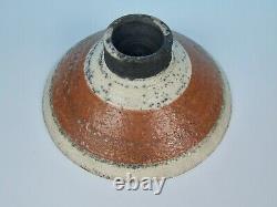Stunning Robin Welch Vintage Studio Pottery Raku Style Footed Flared Bowl Look