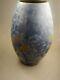 Stunning vtg. Signed ES Miller blue crystalline studio ceramic vase