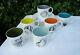 Superb Set x6 Vintage Susie Cooper Black Fruit Demitasse Espresso Cups & Saucers