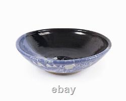 Sylvia Kirby Ceramic Bowl Studio Pottery Vintage Large Abstract Purple Black