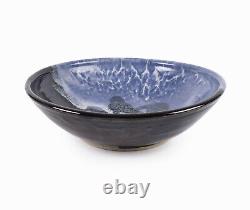 Sylvia Kirby Ceramic Bowl Studio Pottery Vintage Large Abstract Purple Black