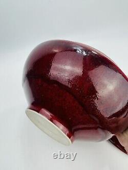 TIM MATHER Studio Art Pottery Glazed Porcelain Covered Dish Jar Bowl Lid Red VTG