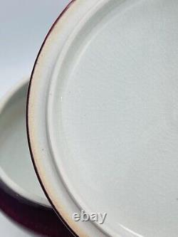 TIM MATHER Studio Art Pottery Glazed Porcelain Covered Dish Jar Bowl Lid Red VTG
