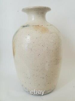 TOM SMITH Raku studio art Canadian Pottery Vase Iridescent Organic Signed vtg